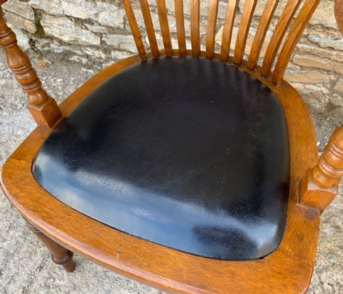 fig 1. Antique Oak Captains Desk Chair
