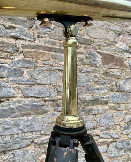 fig 2. Antique Broadhurst Clarkson & Co Brass Telescope on Tripod