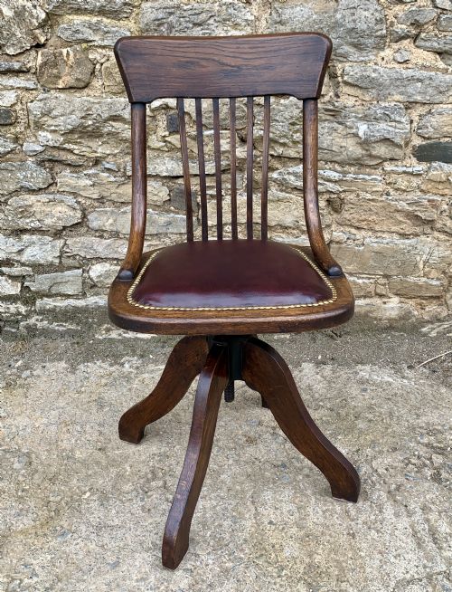 Antique Oak Swivel Desk Chair