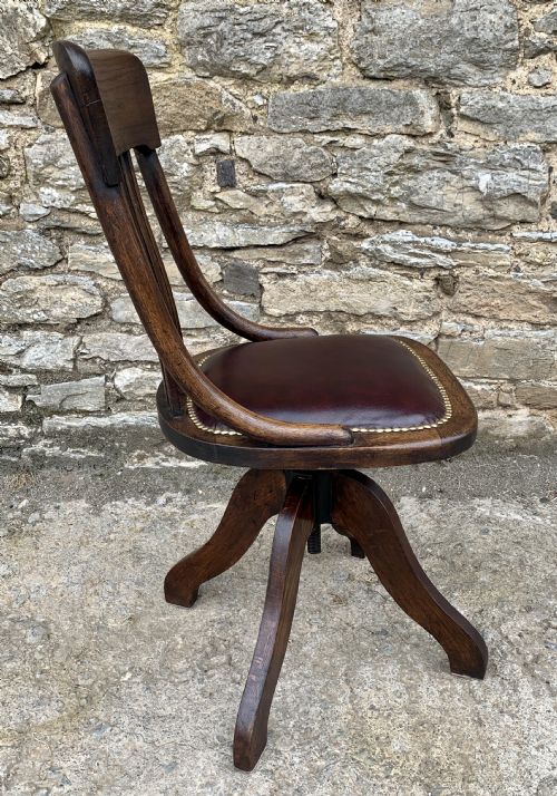 fig 2. Antique Oak Swivel Desk Chair