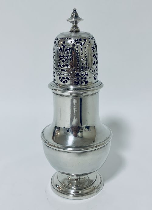 fig 2. Early 18th Century Solid Sterling Silver Sugar Caster by Thomas Bamford