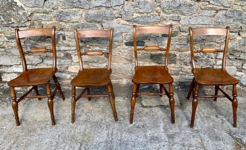 Set of 4 Victorian Bar Back Dining Chairs