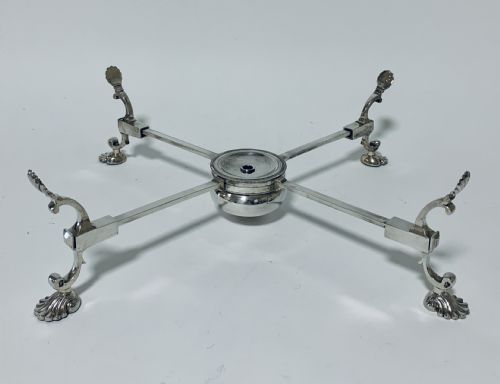 18th Century Georgian Solid Sterling Silver Dish Cross Warmer