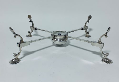 fig 1. 18th Century Georgian Solid Sterling Silver Dish Cross Warmer