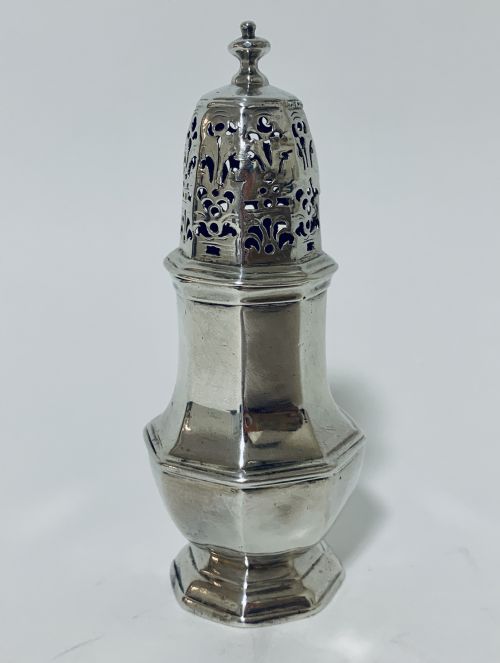 18th Century Solid Sterling Silver Sugar Caster Shaker by Thomas Bamford