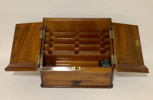 fig 1. Antique Victorian Burr Walnut Desktop Stationery Cabinet
