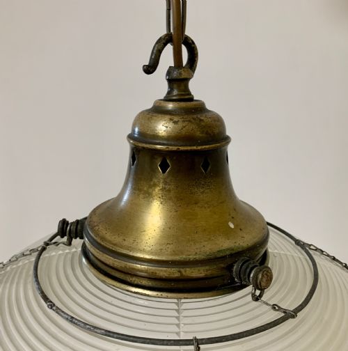 fig 2. Original Holophane Flying Saucer Glass Pendant Light
