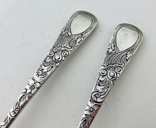 fig 2. Pair of Antique Regency Solid Silver Berry Spoons