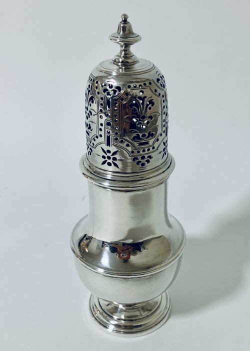 18th Century Solid Sterling Silver Sugar Caster Shaker by Thomas Bamford