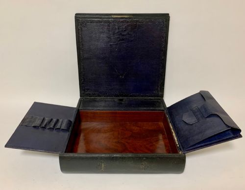Antique Victorian Leather Document Writing Box