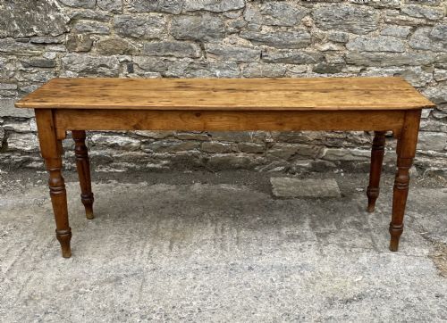 Narrow Antique Pine Farmhouse Table