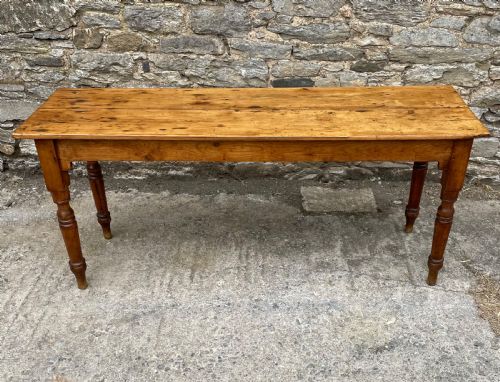 fig 1. Narrow Antique Pine Farmhouse Table