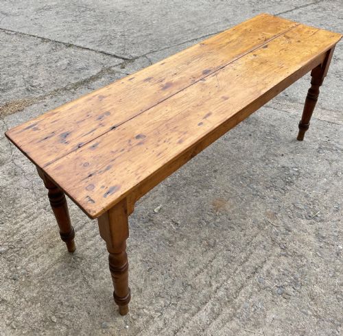 fig 2. Narrow Antique Pine Farmhouse Table