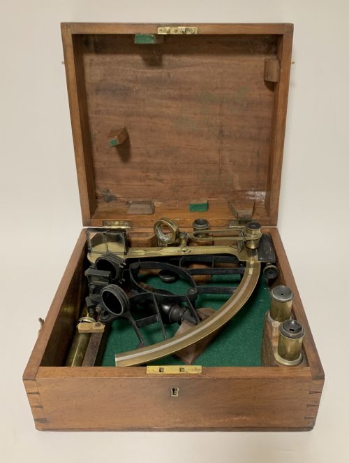 Antique Victorian Sextant in Box