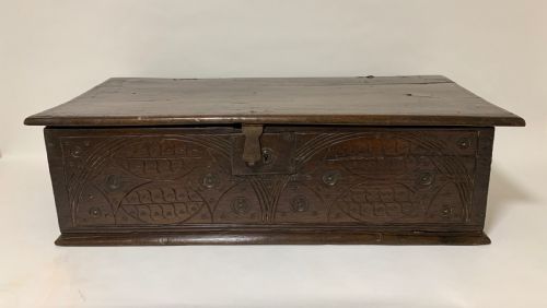 fig 1. Antique 18th Century Oak Bible Box