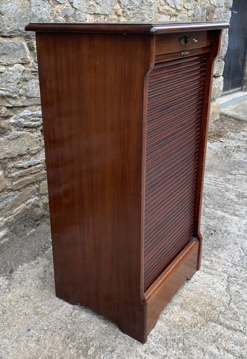 fig 1. Antique Mahogany Tambour Front Filing Music Cabinet