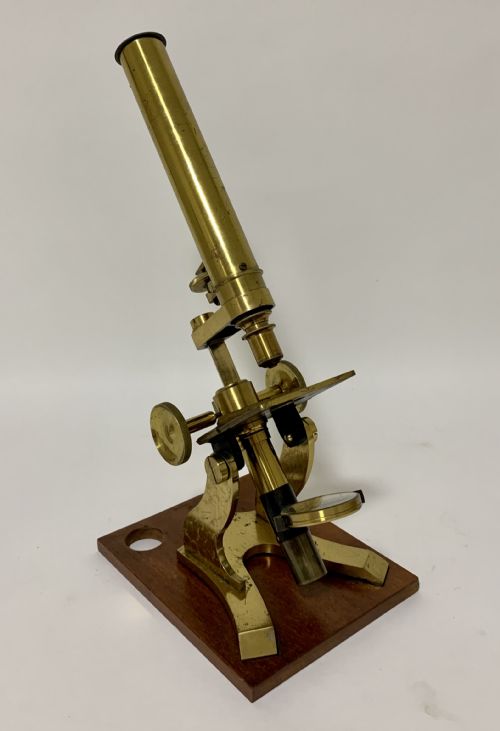 fig 1. Antique Victorian Brass Bar Limb Microscope