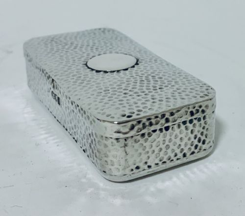 fig 1. Antique Solid Silver Snuff Box Hammered Arts and Crafts Style
