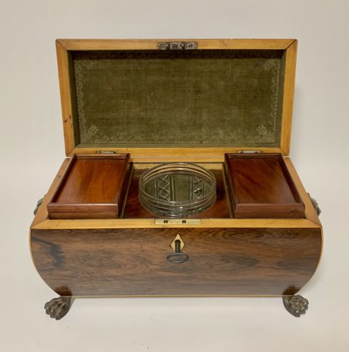 Regency Rosewood Bombe Tea Caddy