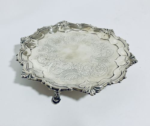 fig 1. Small Antique George II Silver Salver