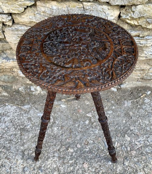 fig 1. Small Antique Anglo Indian Carved Table