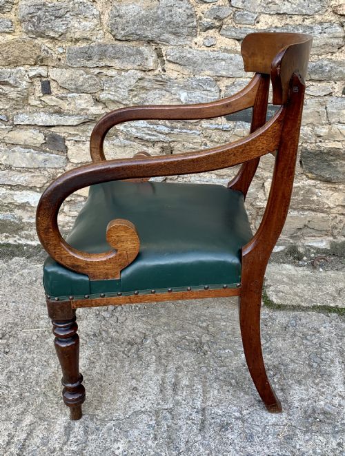 fig 1. Regency Mahogany Scroll Arm Carver Chair