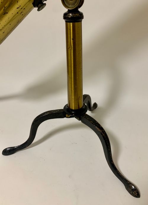 fig 3. Antique Victorian Brass Library Telescope on Tripod