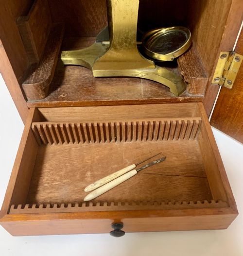 fig 3. Antique Victorian Microscope by Chadburn Bros