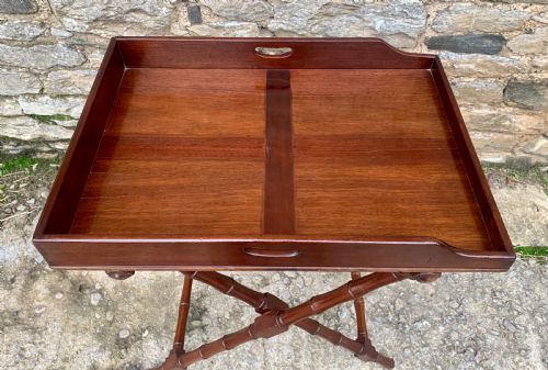 fig 1. Victorian Mahogany Folding Butlers Tray