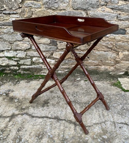 fig 2. Victorian Mahogany Folding Butlers Tray