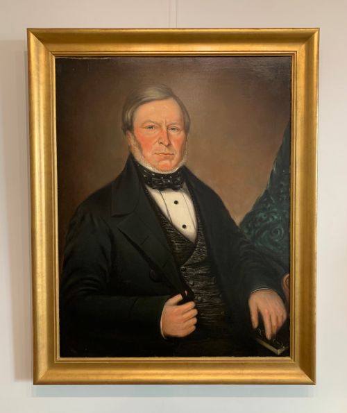 Large Antique Oil on Canvas Portrait of John Share