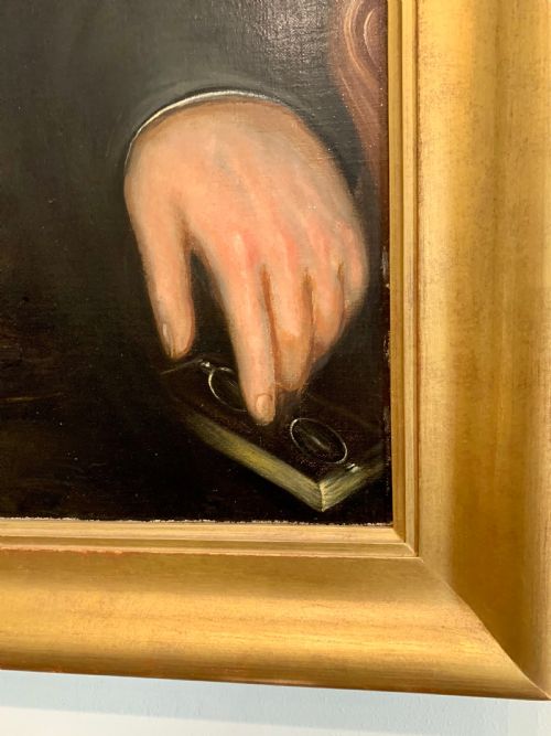 fig 2. Large Antique Oil on Canvas Portrait of John Share