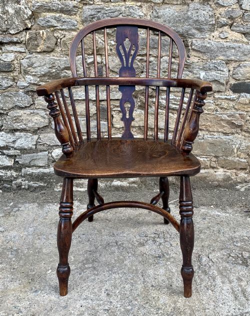 fig 1. Antique Hoop Back Windsor Chair with Crinoline Stretcher