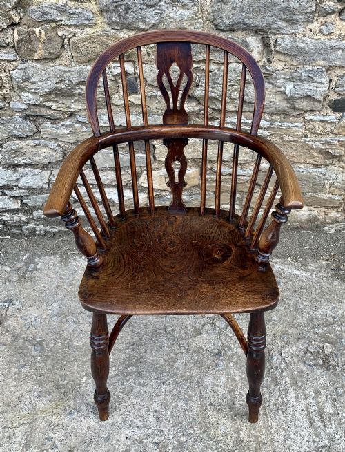 fig 2. Antique Hoop Back Windsor Chair with Crinoline Stretcher
