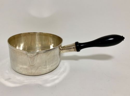 Large Antique French Solid Silver Brandy Pan