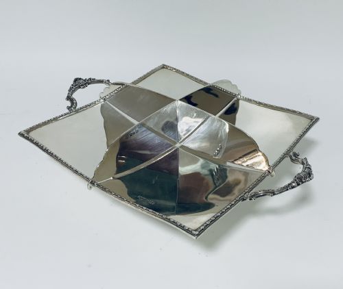 fig 1. Antique Solid Silver Twin Handled Cake Stand