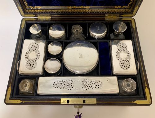 fig 2. Victorian Rosewood Sterling Silver Vanity Box