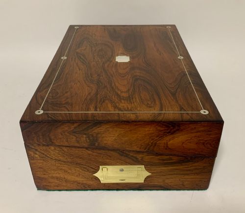 fig 2. Victorian Rosewood Mother of Pearl Inlaid Writing Slope