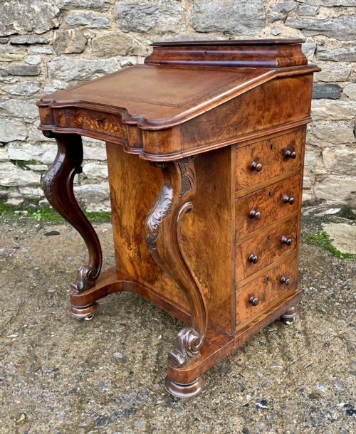 Victorian Burr Walnut Davenport