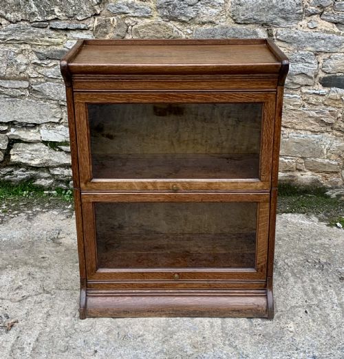 Small Antique Globe Wernicke Stacking Oak Bookcase