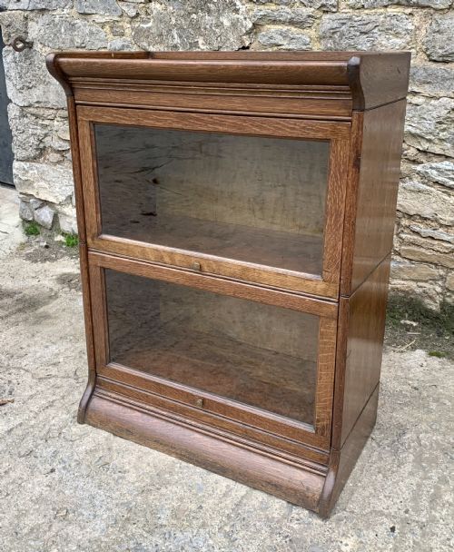 fig 2. Small Antique Globe Wernicke Stacking Oak Bookcase