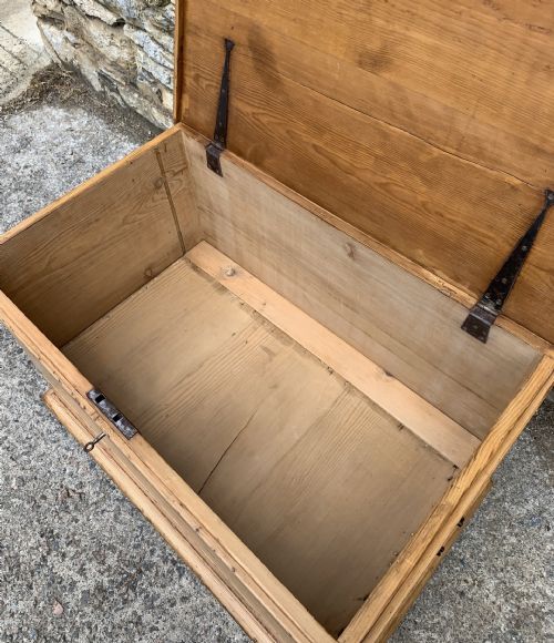 fig 1. Large Antique Pine Mule Chest