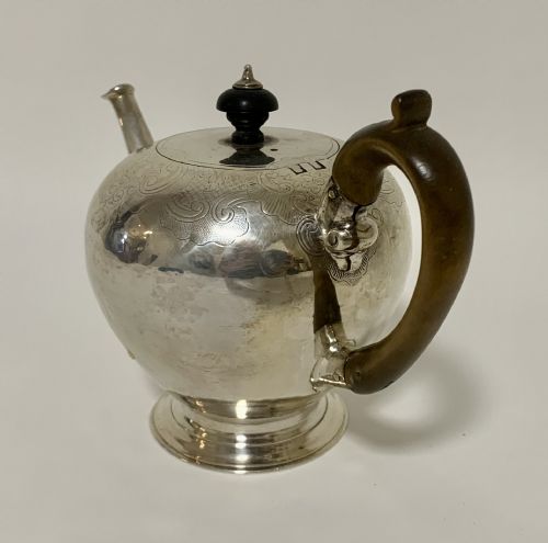 fig 1. Antique Georgian 18th Century Solid Sterling Silver Teapot