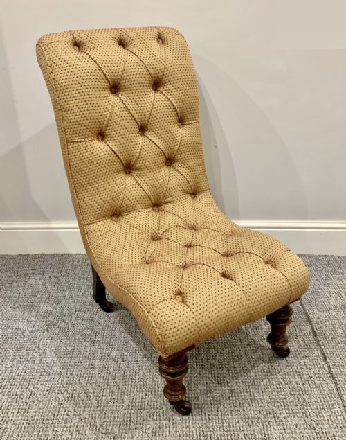 Antique Victorian Upholstered Slipper Chair