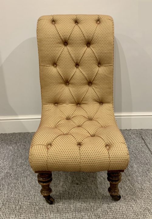 fig 1. Antique Victorian Upholstered Slipper Chair