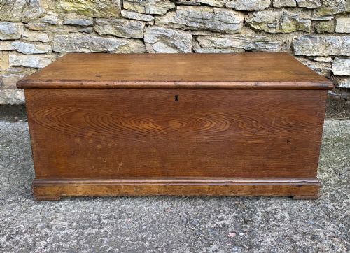 Antique Pine and Simulated Elm Blanket Chest