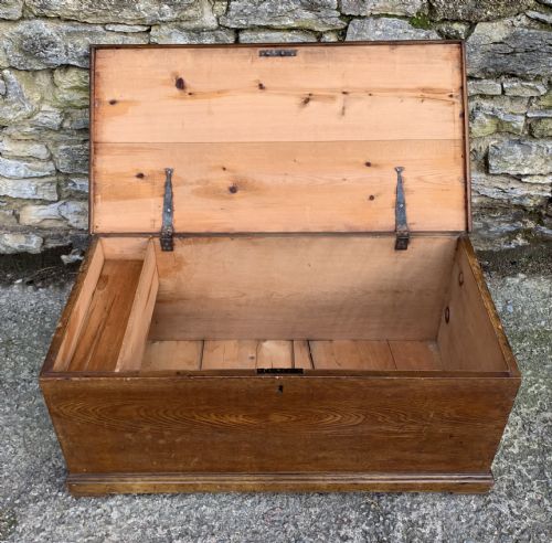 fig 1. Antique Pine and Simulated Elm Blanket Chest