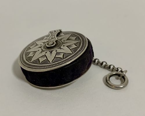 fig 2. Antique Silver Wheel Pin Cushion Chatelaine