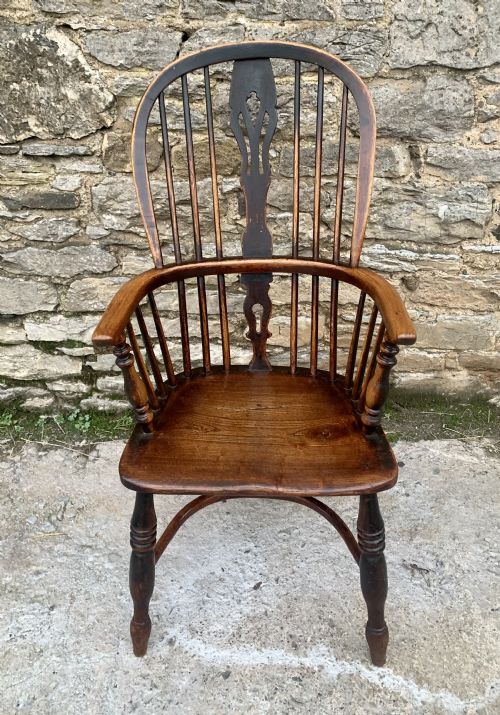 Antique Windsor Chair with Crinoline Stretcher