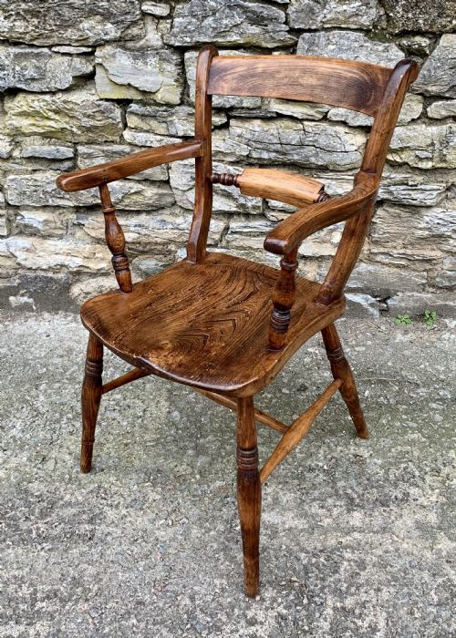 fig 1. Antique Bar Back Windsor Carver Chair